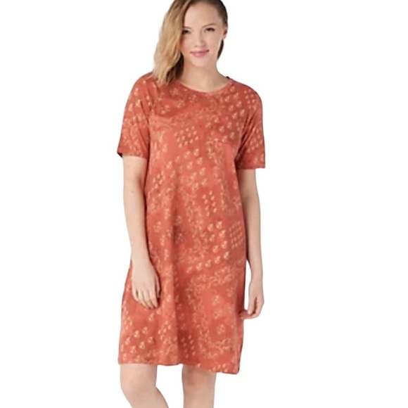 Logo Pocket Tee Shirt Floral Paisley Dress - Picture 1 of 5